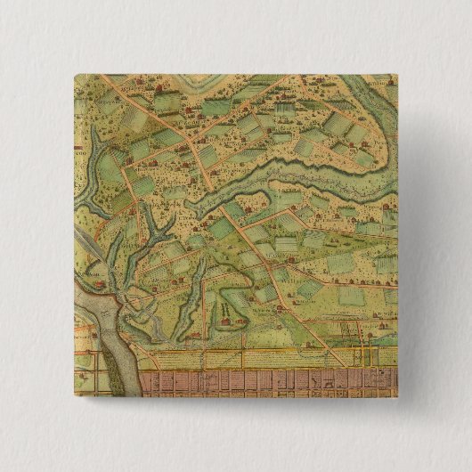 Philadelphia 5 vierkante button 5,1 cm (Voorkant)