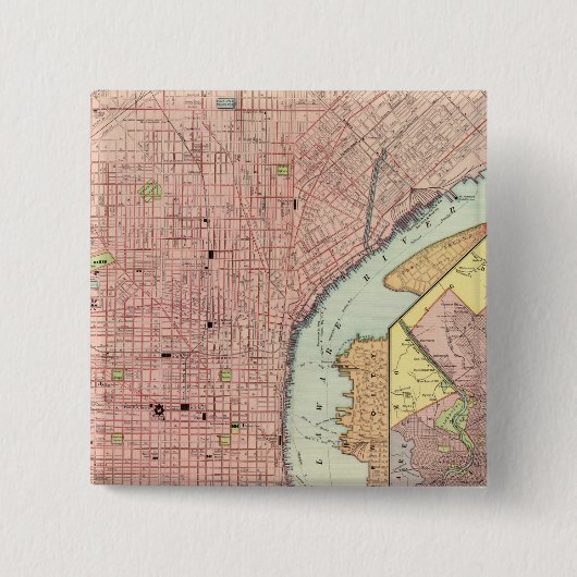 Philadelphia 5 vierkante button 5,1 cm (Voorkant)