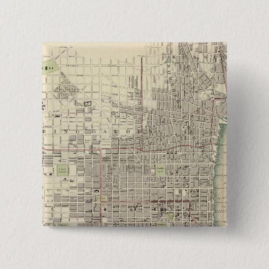 Philadelphia 8 vierkante button 5,1 cm (Voorkant)