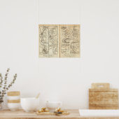 Philadelphia aan Washington Road Map 2 Poster (Keuken)