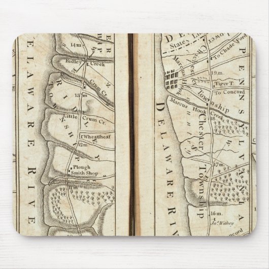 Philadelphia aan Washington Road Map 4 Muismat (Voorkant)