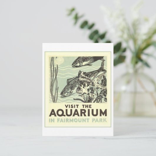 Philadelphia Aquarium Travel Poster Briefkaart (Staand voorkant)