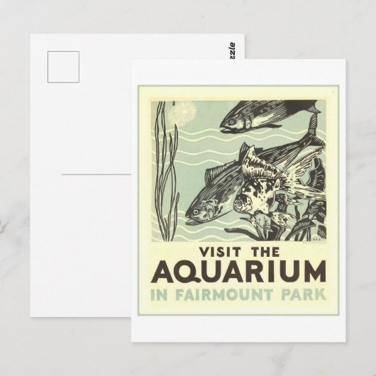  Philadelphia Aquarium Travel Poster Briefkaart (Voorkant / Achterkant)