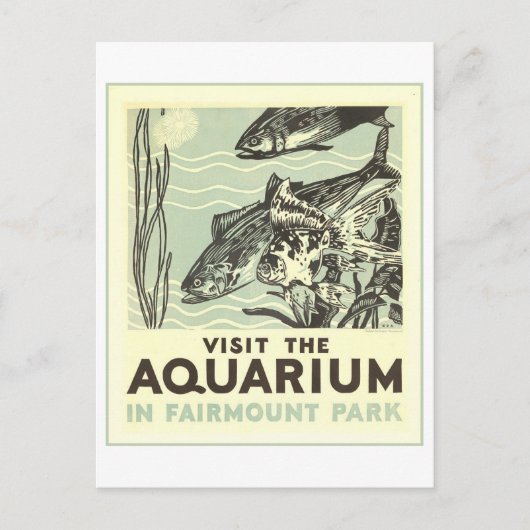  Philadelphia Aquarium Travel Poster Briefkaart (Voorkant)