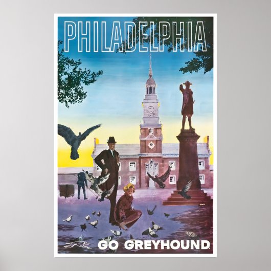 Philadelphia Art Philly Reisposter Ga Greyhound Poster (Voorkant)