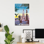 Philadelphia Art Philly Reisposter Ga Greyhound Poster (Thuiskantoor)