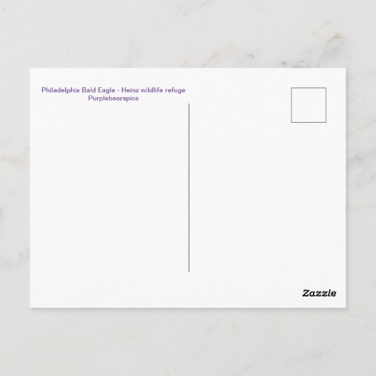 Philadelphia Bald Eagle Briefkaart (Achterkant)