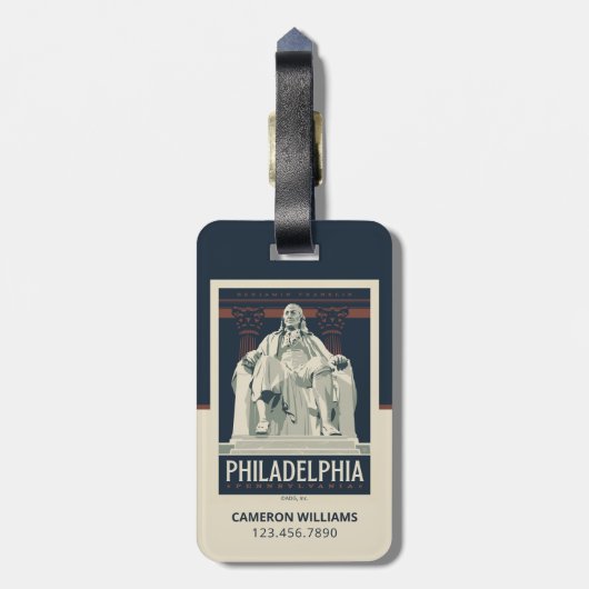 Philadelphia | Benjamin Franklin Institute Bagagelabel (Achterkant verticaal)