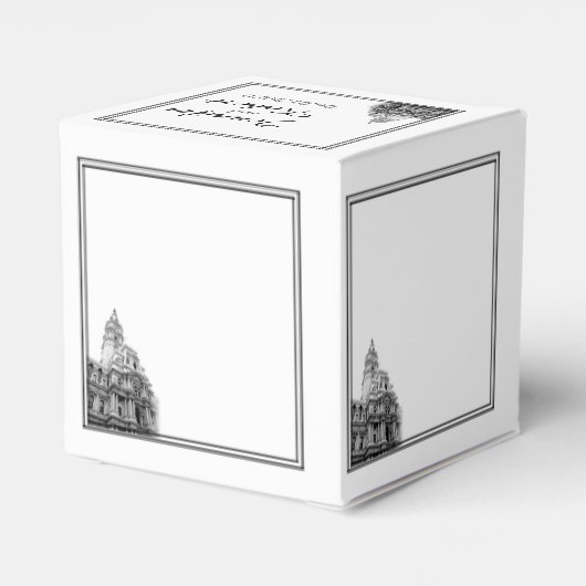 Philadelphia Bestemming Bruiloft Favor Box Bedankdoosjes (Achterkant)