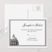 Philadelphia Bestemming Bruiloft RSVP Briefkaart (Voorkant / Achterkant)