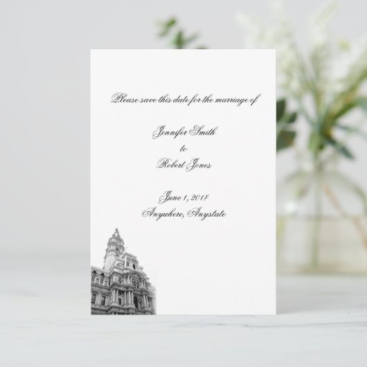 Philadelphia Bestemming Bruiloft Save the Date (Staand voorkant)