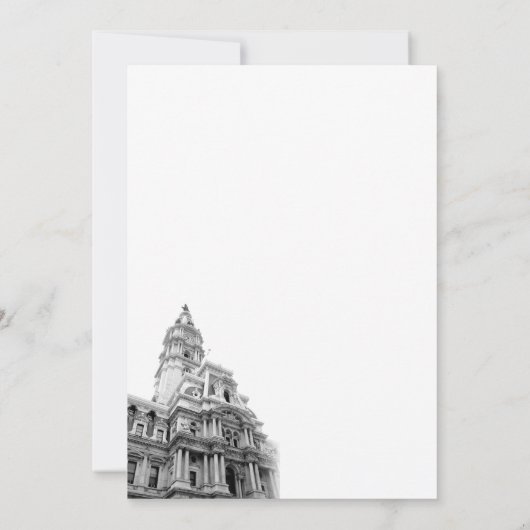 Philadelphia Bestemming Bruiloft Uitnodiging (Achterkant)