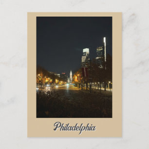 Philadelphia bij nacht ansichtkaart briefkaart