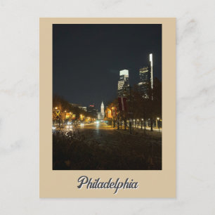 Philadelphia bij Night Briefkaart