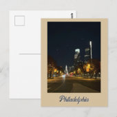 Philadelphia bij Night Briefkaart (Voorkant / Achterkant)