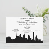 Philadelphia Blk Skyline Silhouette Repetitie Din Kaart (Staand voorkant)