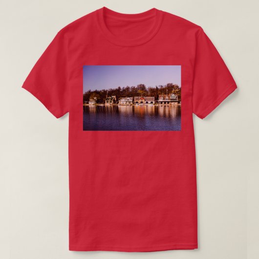 Philadelphia Boathouse Row Schuylkill River Rowing T-shirt (Design voorkant)
