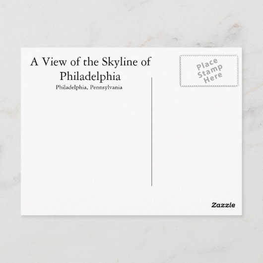 Philadelphia Briefkaart (Achterkant)