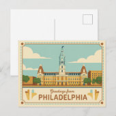 Philadelphia Briefkaart | Groeten van (Voorkant / Achterkant)