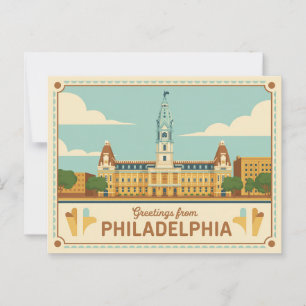 Philadelphia Briefkaart   Groeten van