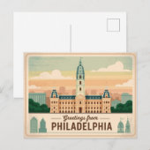 Philadelphia Briefkaart | Groeten van (Voorkant / Achterkant)