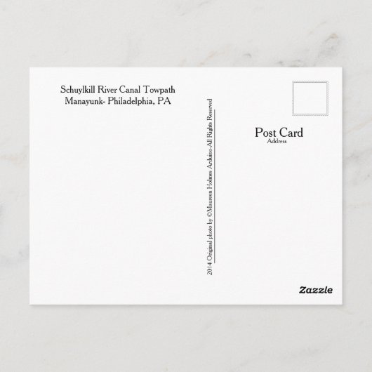 Philadelphia Briefkaart-Manayunk Towpath Briefkaart (Achterkant)