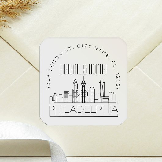 Philadelphia bruiloft | Afdichting van vooraf gead Vierkante Sticker
