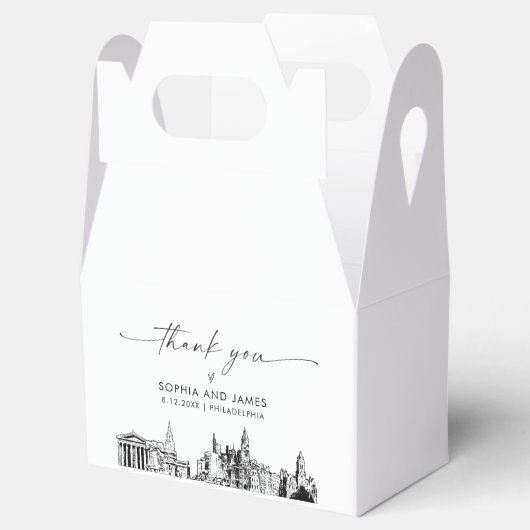 Philadelphia Bruiloft Gepersonaliseerde Favor Box Bedankdoosjes (Geopend)
