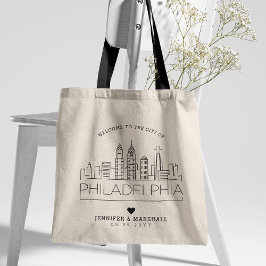 Philadelphia bruiloft | Gestileerde skyline Tote Bag