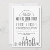 Philadelphia bruiloft | Moderne Deco City skyline Kaart (Voorkant)