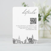 Philadelphia Bruiloft Moderne Details QR Code Informatiekaartje (Staand voorkant)