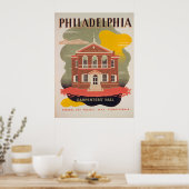 Philadelphia Carpenters Hall Vintage Poster (Keuken)