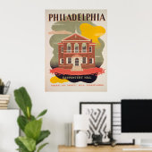 Philadelphia Carpenters Hall Vintage Poster (Thuiskantoor)