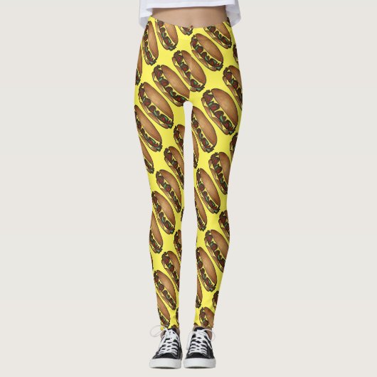 Philadelphia Cheese Steak Cheesesteak Food Leggings (Voorkant)