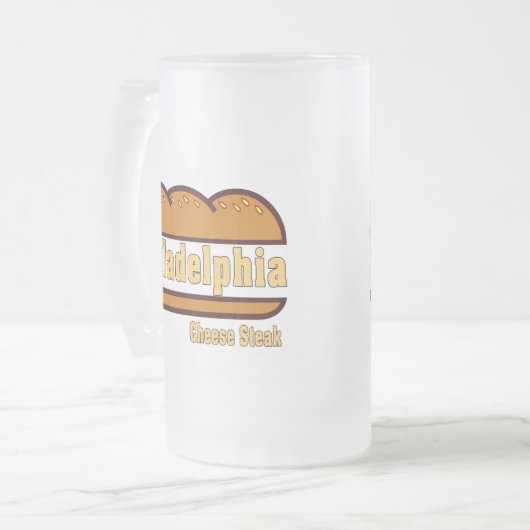 Philadelphia Cheese Steak Matglas Bierpul (Voorkant links)