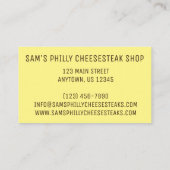 Philadelphia Cheese Steak Sandwich Food Visitekaartje (Achterkant)