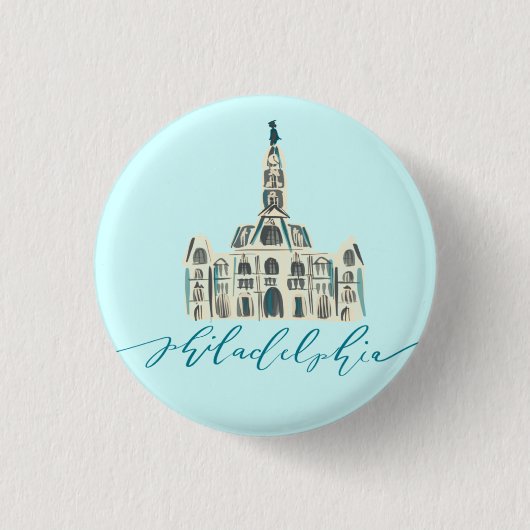Philadelphia - City Hall Ronde Button 3,2 Cm (Voorkant)