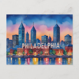 Philadelphia City Pennsylvania USA silhouet Briefkaart