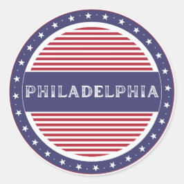 Philadelphia City Pride Emblem – American Identity Ronde Sticker