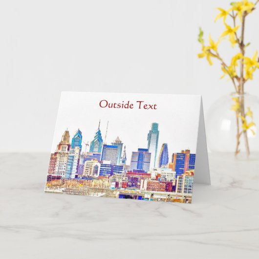 Philadelphia Color Sketch Kaart (Gele Bloem)