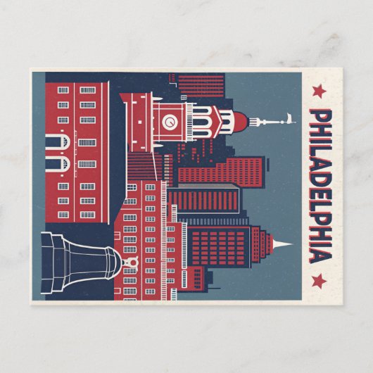 Philadelphia: Cradle of Liberty Illustration Briefkaart (Voorkant)