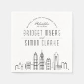 Philadelphia Deco Skyline | Trouw evenement servet (Voorkant)