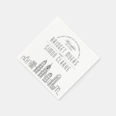 Philadelphia Deco Skyline | Trouw evenement servet (Hoek)