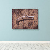 Philadelphia Derringer pistool Canvas Afdruk (Insitu (Houten vloer))