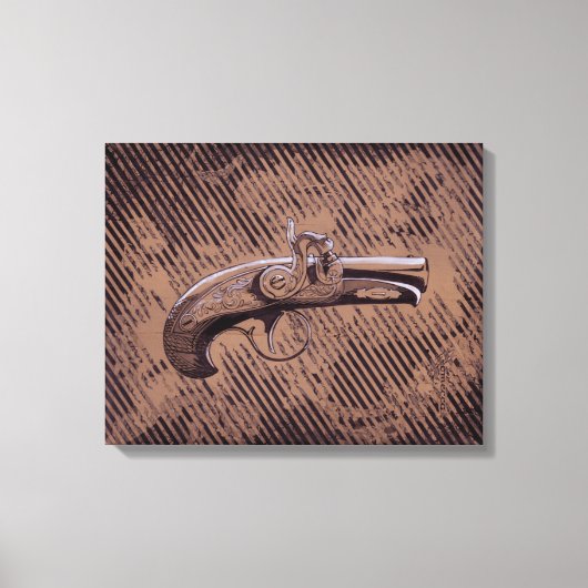 Philadelphia Derringer pistool Canvas Afdruk (Voorkant)
