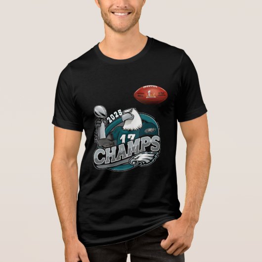 Philadelphia Eagles 2025 Super Bowl Champions Eagl Tri-Blend Shirt (Voorkant)