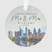 Philadelphia Eerste Kerstmis als Mijnheer & Mevrou Ornament (voorkant)