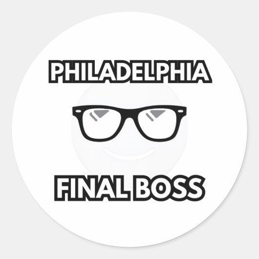 Philadelphia Eindbaas Cool Emoji Ronde Sticker (Voorkant)