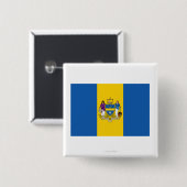 Philadelphia Flag Vierkante Button 5,1 Cm (Voorkant /achterkant)