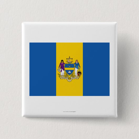 Philadelphia Flag Vierkante Button 5,1 Cm (Voorkant)
